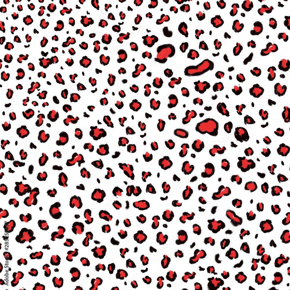 leopard contrast red black print leopard contrast red black print
