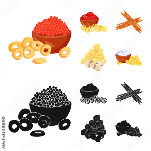 Vector illustration of taste and seasonin symbol. Set of taste and organic stock vector illustration.