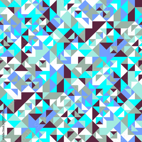 Seamless mosaic triangle pattern background - abstract vector graphic design with triangles