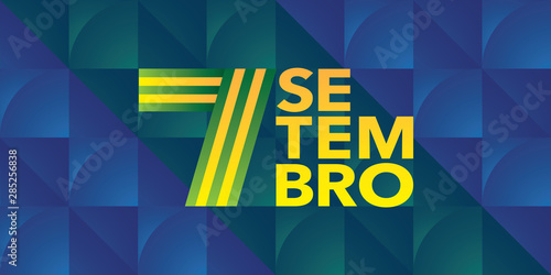 Brazilian Independence Day Logo saying "September 7th". National Holiday in Brazil. Celebration vector illustration.