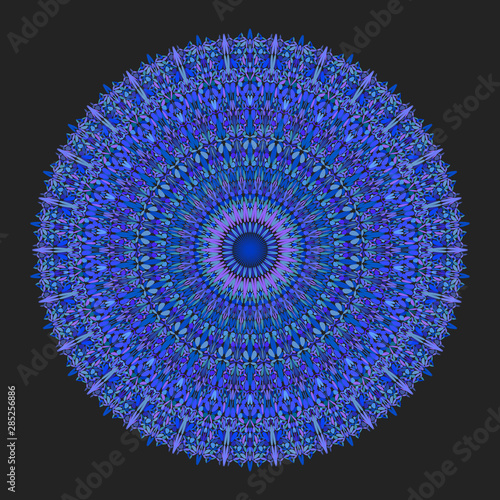 Floral ornamental mandala graphic - vector design element on black background