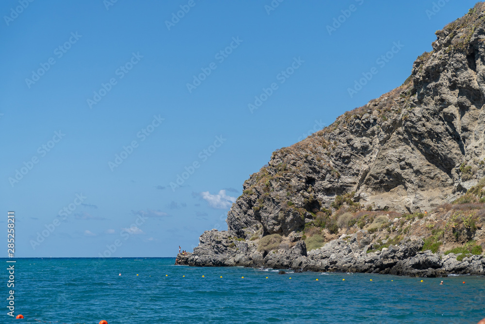 Tono beach in Milazzo - View of the Aeolian islands in Messina