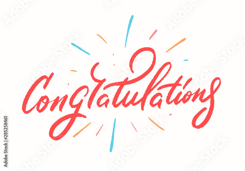 Congratulations. Greeting card. Vector lettering.