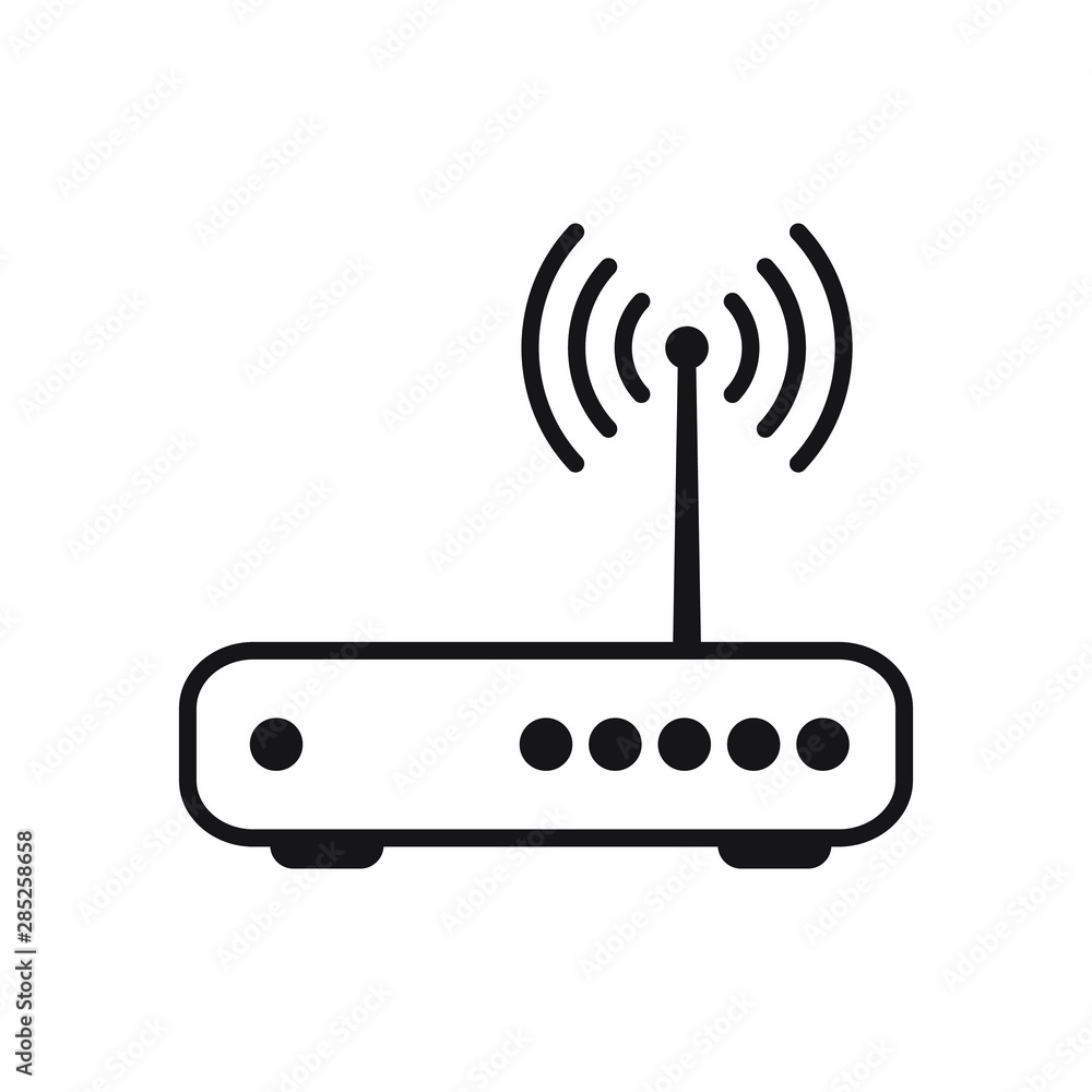 Router icon. Router related signal line icon isolated Router icon. Router related signal line icon isolated