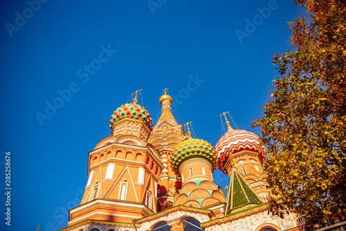 Russia autumn Saint Basil Cathedral Red Square in Moscow