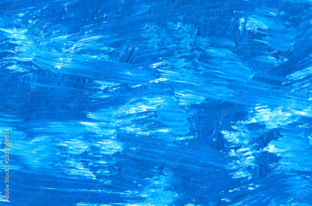Abstract blue acrylic texture. Hand drawn illustration. Design for backgrounds, cards, paper, covers, posters and websites.