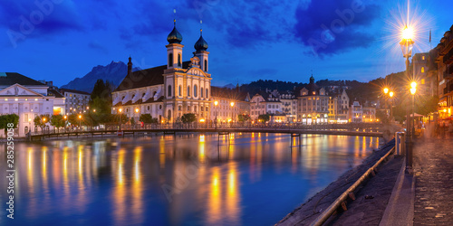Lucerne at night, Switzerland