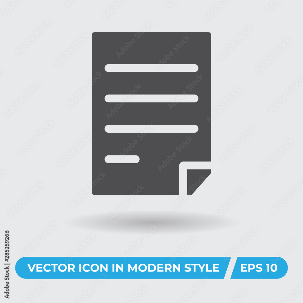 Paper with text vector icon, simple sign for web site and mobile app. Paper with text vector icon, simple sign for web site and mobile app.