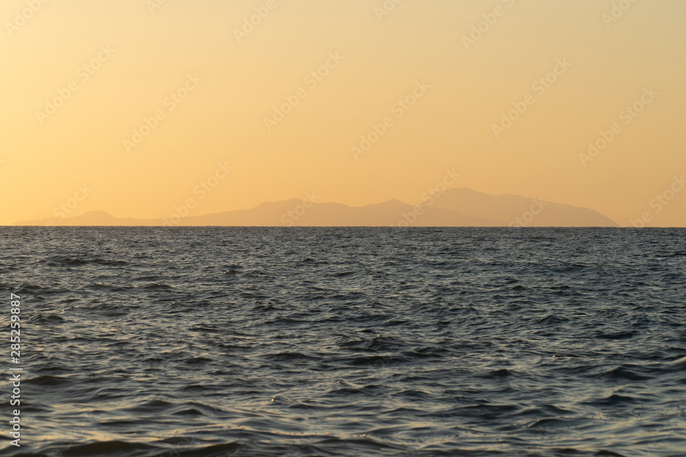 Obraz premium Rodia Beach in Messina - View of the Aeolian islands in Messina
