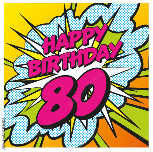 Carte anniversaire Pop Art 80 ans
