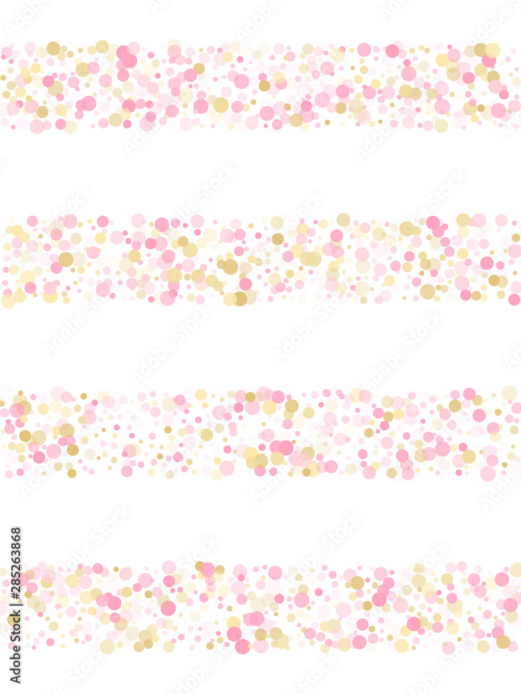 Rose gold confetti circle decoration for Christmas card background. Rose gold confetti circle decoration for Christmas card background.