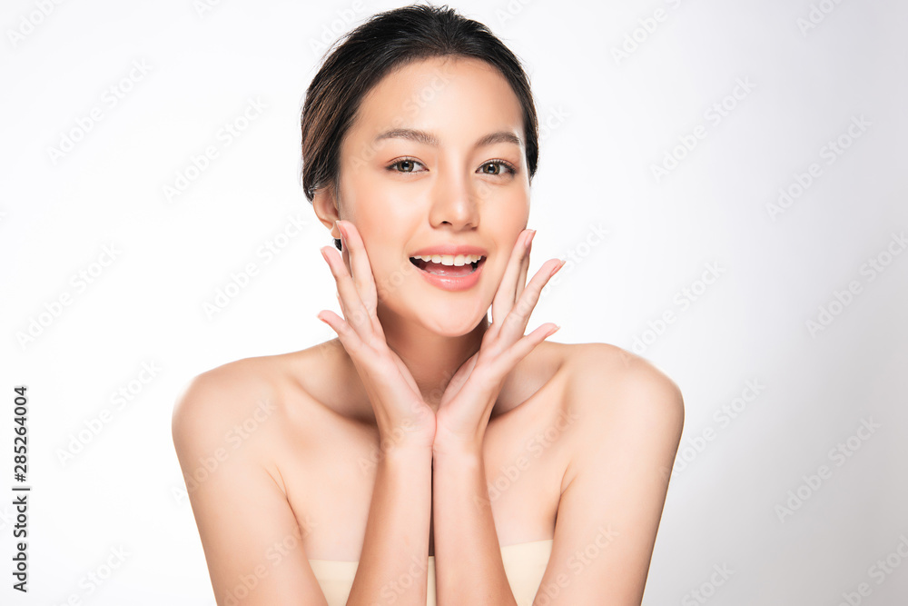 Beautiful Young Asian Woman with Clean Fresh Skin, Beautiful Young Asian Woman with Clean Fresh Skin,