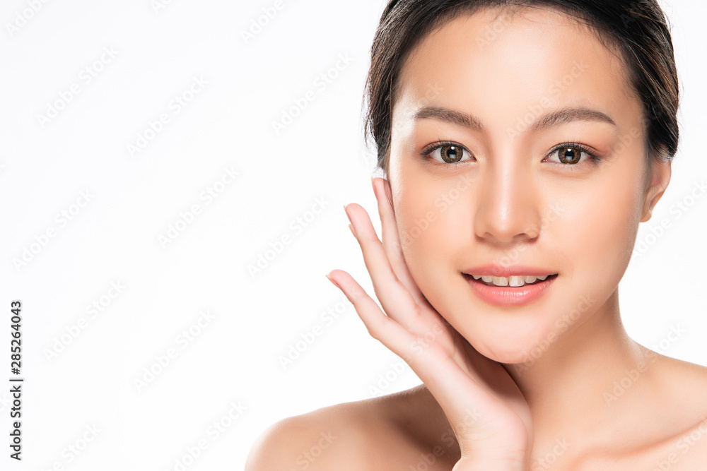 Beautiful Young Asian Woman with Clean Fresh Skin, Beautiful Young Asian Woman with Clean Fresh Skin,