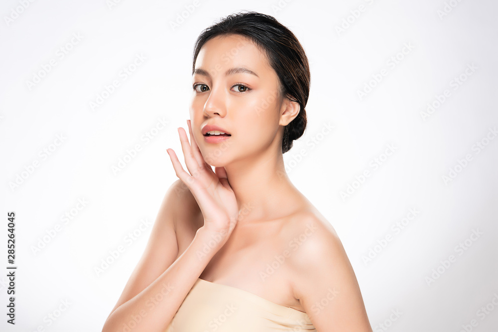 Beautiful Young Asian Woman with Clean Fresh Skin, Beautiful Young Asian Woman with Clean Fresh Skin,
