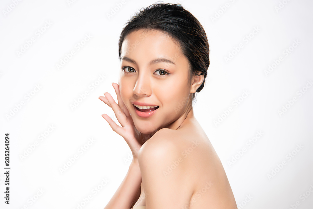 Beautiful Young Asian Woman with Clean Fresh Skin, Beautiful Young Asian Woman with Clean Fresh Skin,