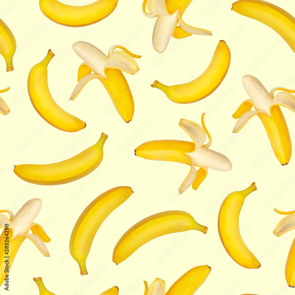 Banana pattern on yellow background