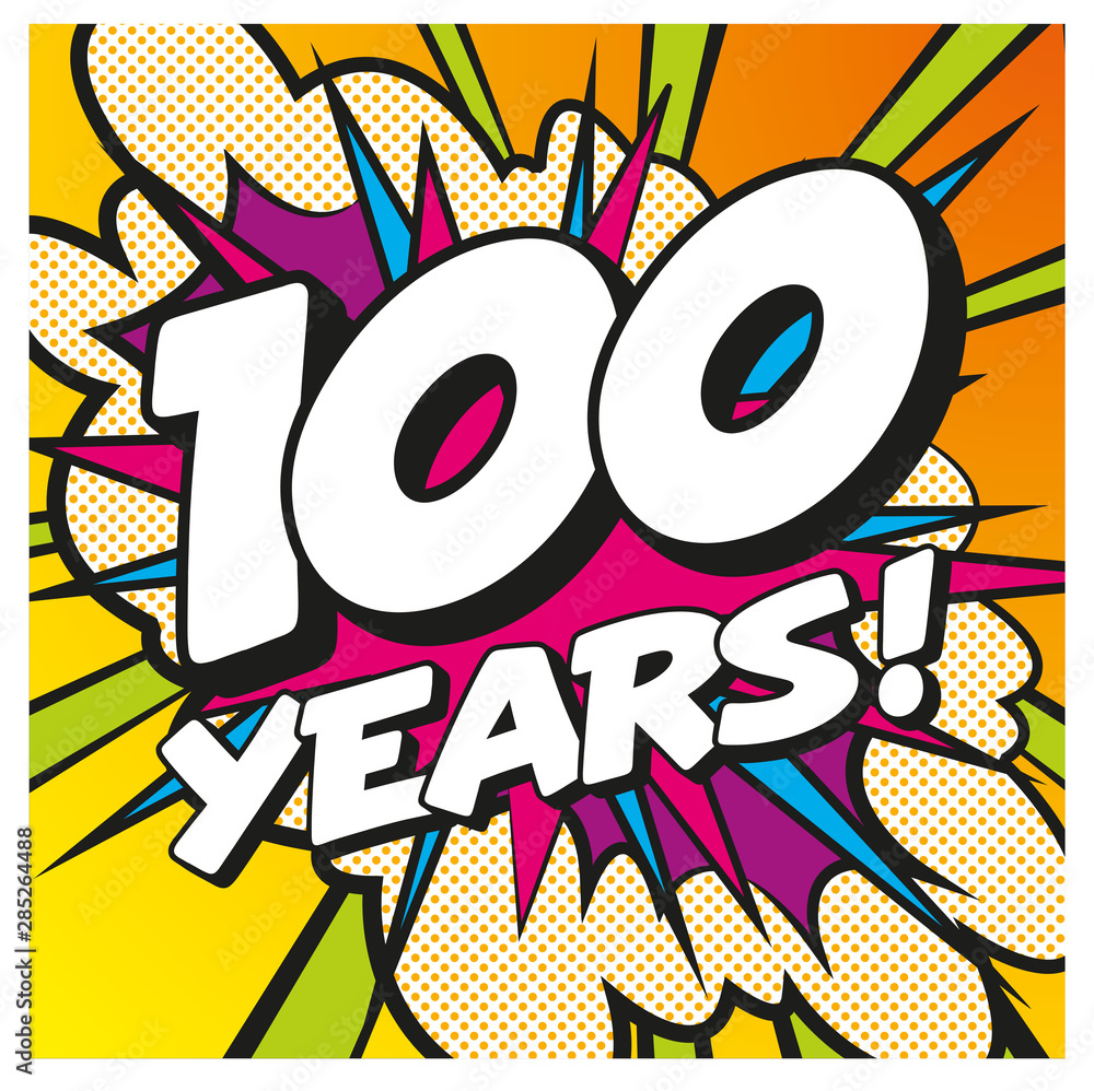 Carte anniversaire Pop Art 100 ans Carte anniversaire Pop Art 100 ans