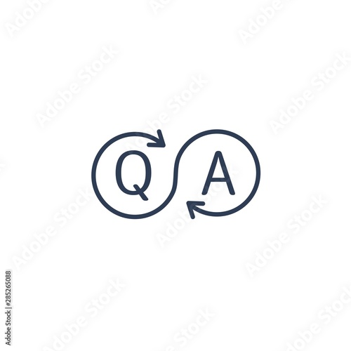 Question answer. Feedback. Vector linear icon on a white background.