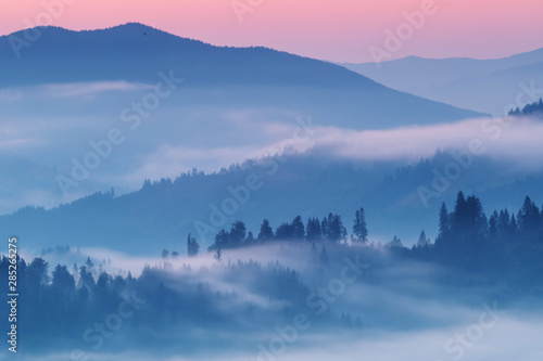 Summer sunrise in the Carpathians