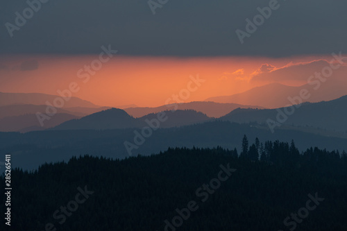 Summer sunrise in the Carpathians