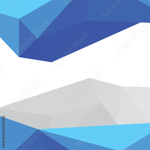 Color polygonal blue and grey background
