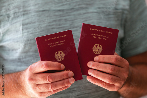 Two new German passports in the hands