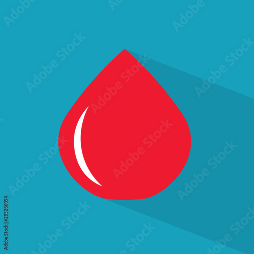 red blood drop icon- vector illustration