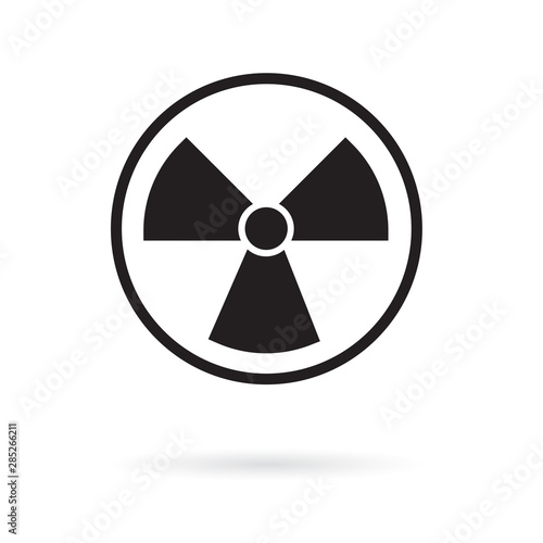 black radioactive icon- vector illustration