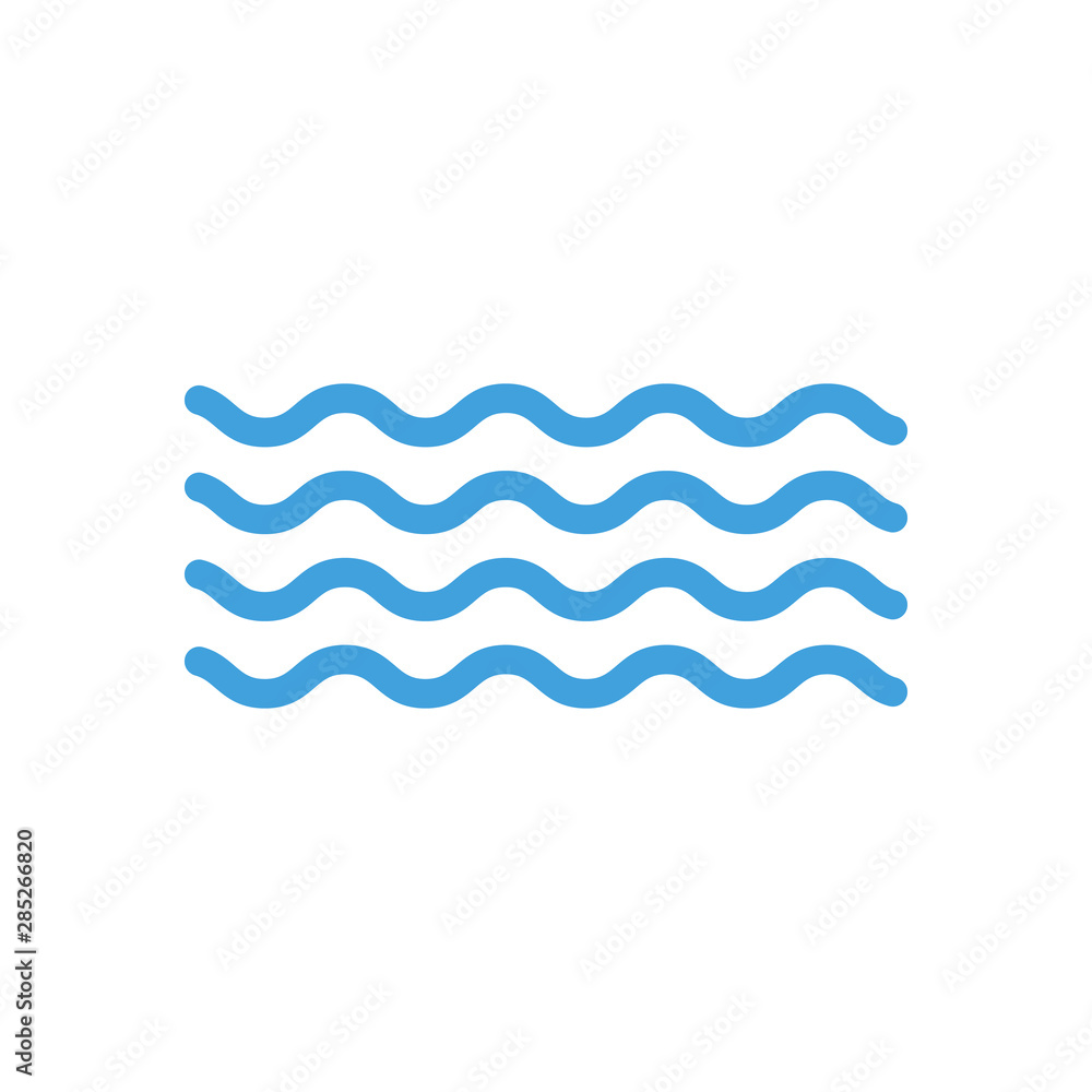 Waves outline icon, modern minimal flat design style. Wave thin line symbol, illustration Waves outline icon, modern minimal flat design style. Wave thin line symbol, illustration