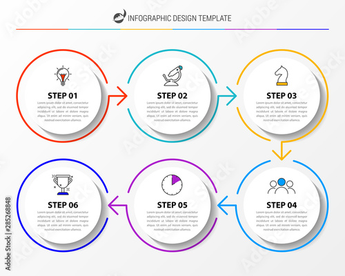 Infographic design template. Creative concept with 6 steps