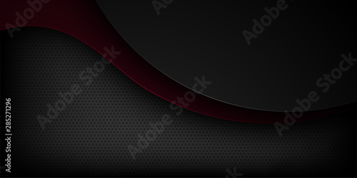 Black abstract vector background with overlapping characteristics.