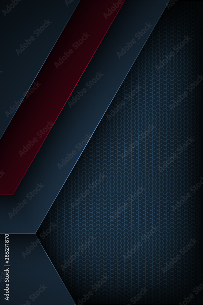 Obraz premium Dark blue abstract vector background with overlapping characteristics.