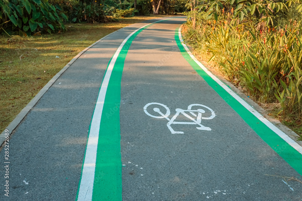 Obraz premium bicycle and walk path in parks