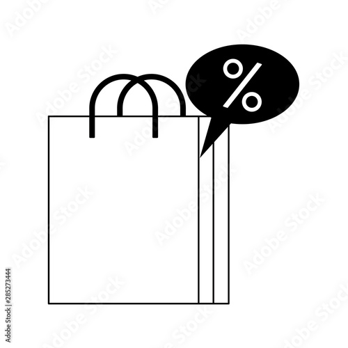 shopping retail sale store cartoon in black and white