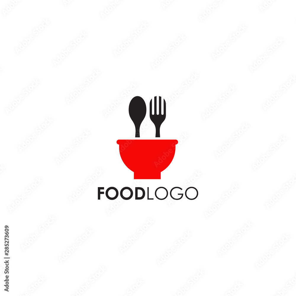 Food logo design with using fork and spoon icon Food logo design with using fork and spoon icon