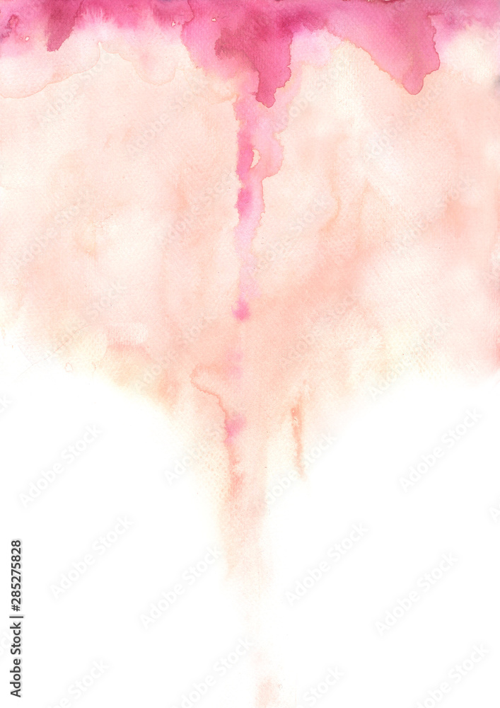 Abstract pink and purple watercolor hand painting background.