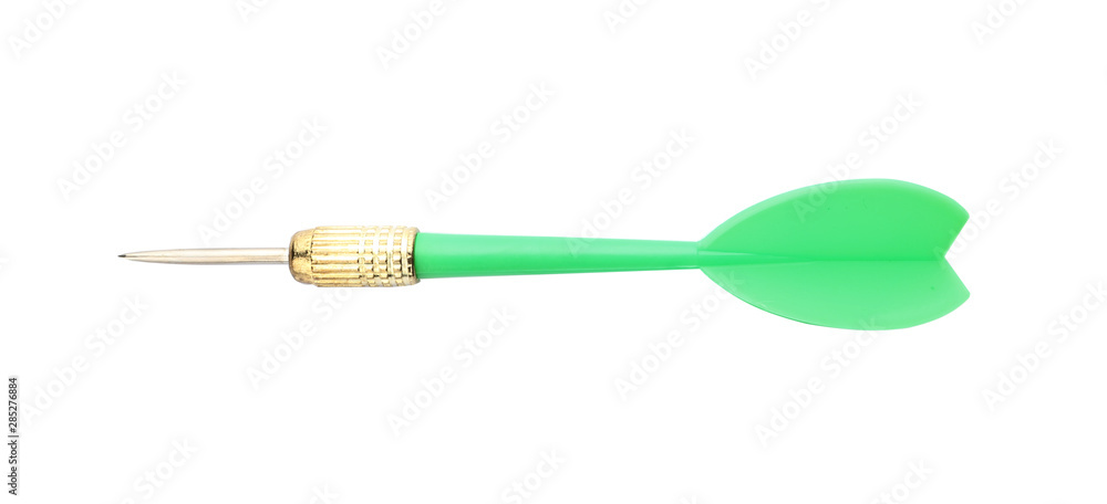 Single sharp green dart isolated on white Single sharp green dart isolated on white