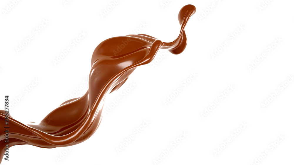 Splash of chocolate 3d illustration, 3d rendering. Splash of chocolate 3d illustration, 3d rendering.