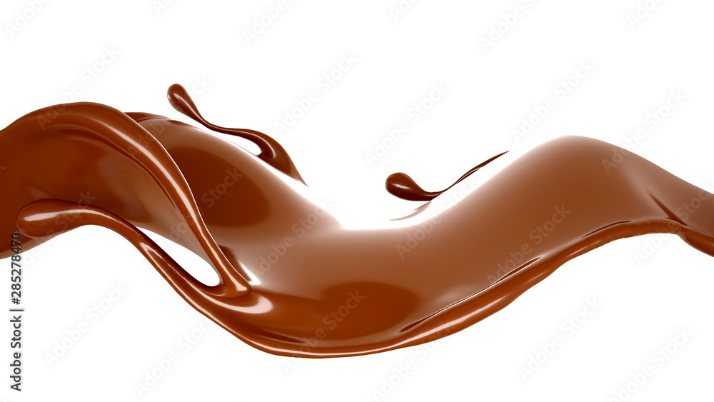 Splash of chocolate 3d illustration, 3d rendering. Splash of chocolate 3d illustration, 3d rendering.