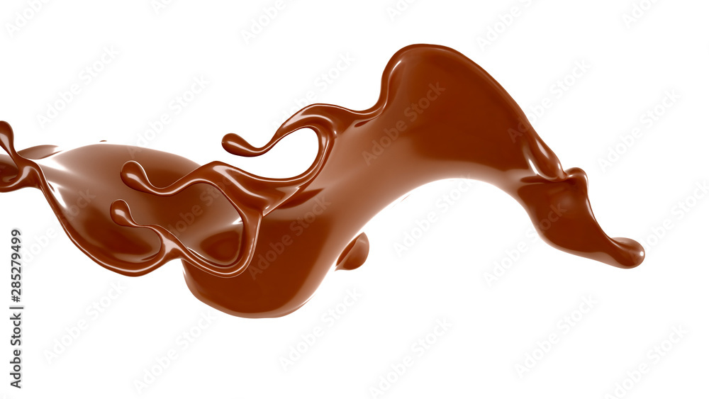Splash of chocolate 3d illustration, 3d rendering. Splash of chocolate 3d illustration, 3d rendering.