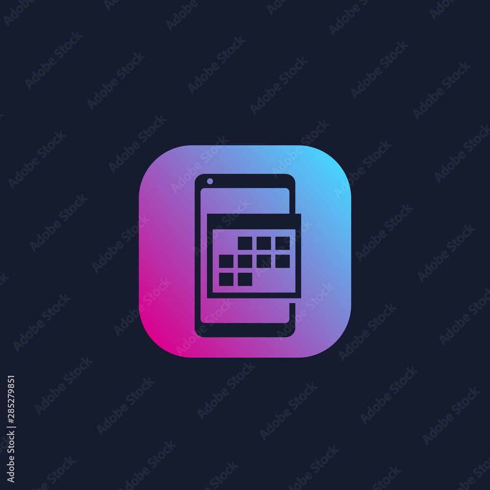 calendar, schedule mobile app vector icon calendar, schedule mobile app vector icon