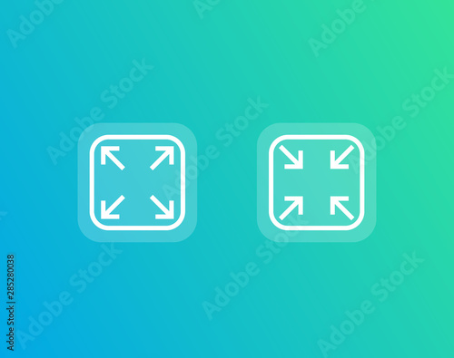 enlarge, reduce vector icons photo