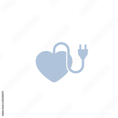 heart with electric plug icon