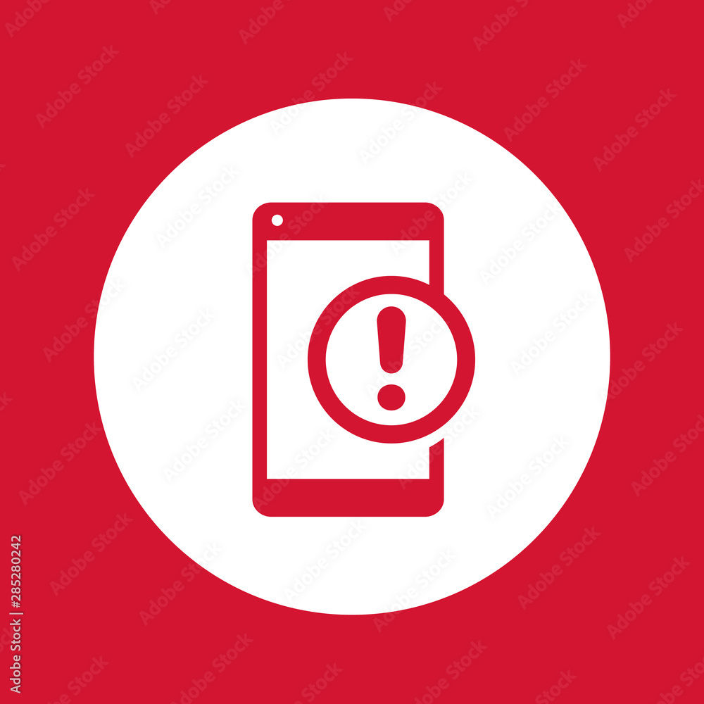 notification vector icon, smartphone and alert sign notification vector icon, smartphone and alert sign