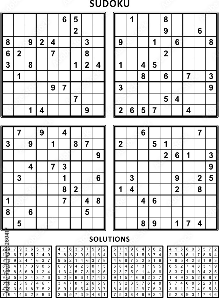 Conjunto de vetores de nível médio sudoku com respostas