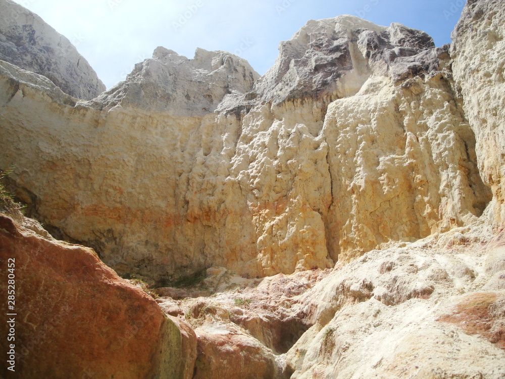 The beauty of the cliffs found on the beaches of Ceará, Brazil.