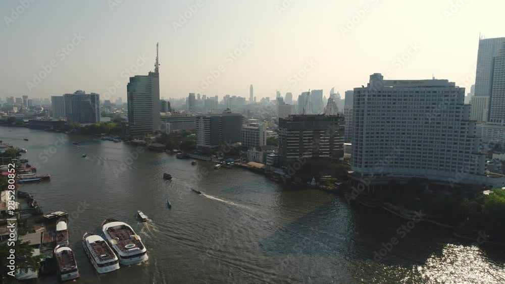 4k Aerial city view of Bangkok downtown, Flying over Bangkok, Thailand. 4k Aerial city view of Bangkok downtown, Flying over Bangkok, Thailand.