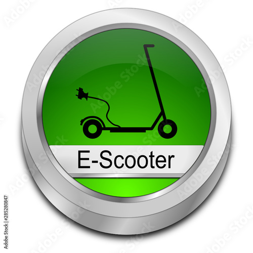 E-Scooter Button - 3D illustration