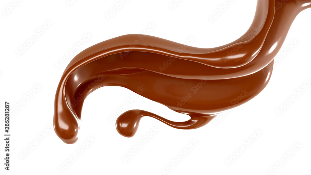 Splash of chocolate 3d illustration, 3d rendering. Splash of chocolate 3d illustration, 3d rendering.