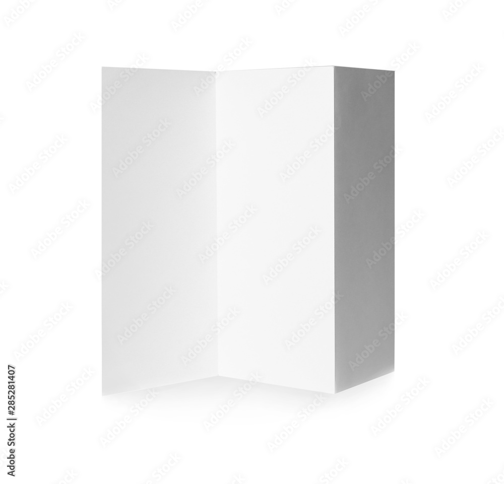 Blank brochure on white background. Mock up for design Blank brochure on white background. Mock up for design